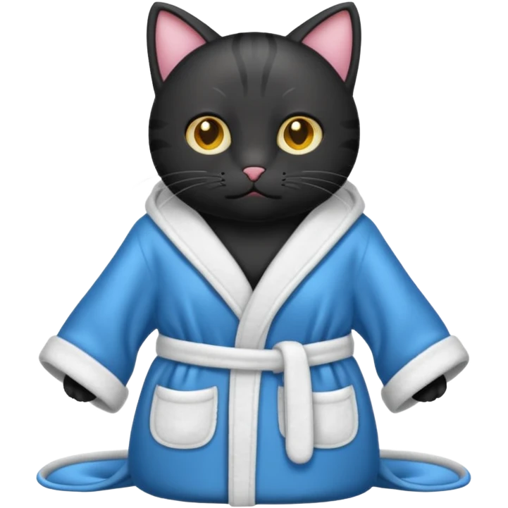 black ,cat with bathrope emoji