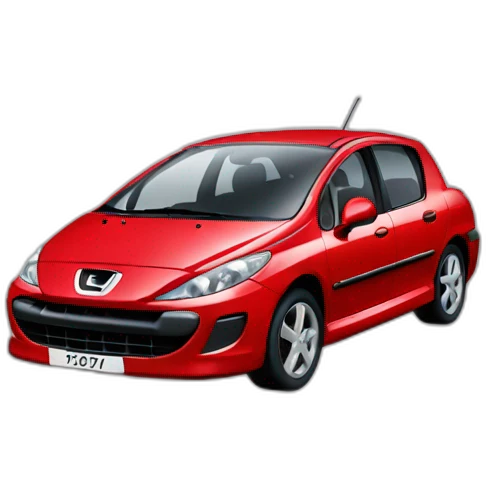 Red Peugeot 307 emoji