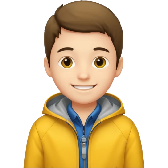 boy with yellow jacket. emoji