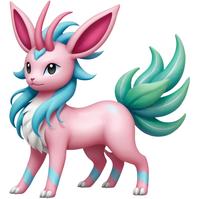 Shaymin-Sylveon-Suicune-Milotic-Amaura-Pokémon-Fakémon-fusion, full body emoji