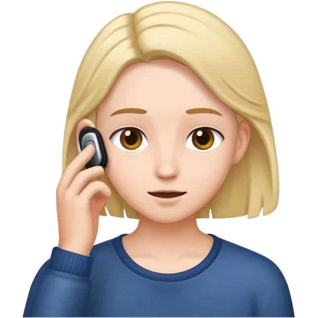 Tuck hair behind ear emoji