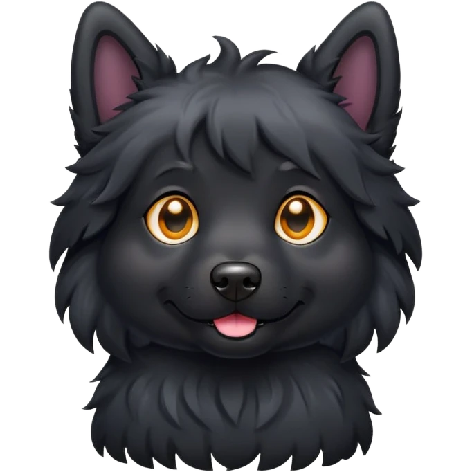 perrito negro con aureola emoji