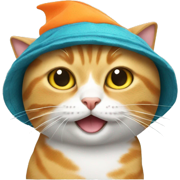 cat wearing fish hat emoji