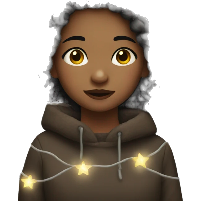 Girl with christmas lights emoji
