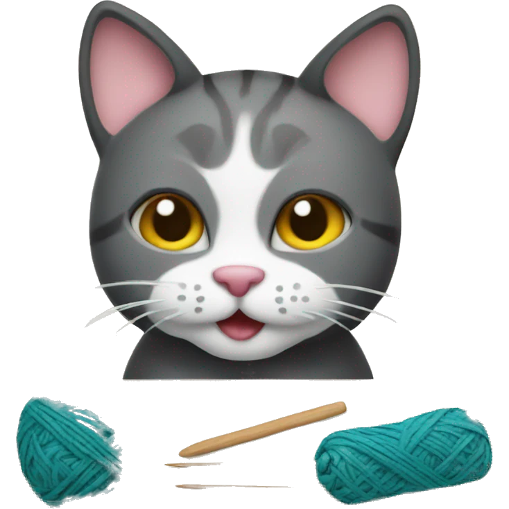 Cat making crochet emoji