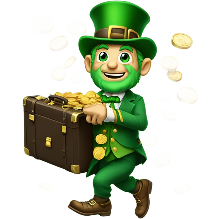 Leprechaun with a briefcase of money  emoji