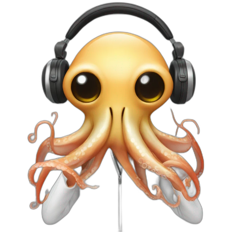 A Squid DJ'ing emoji