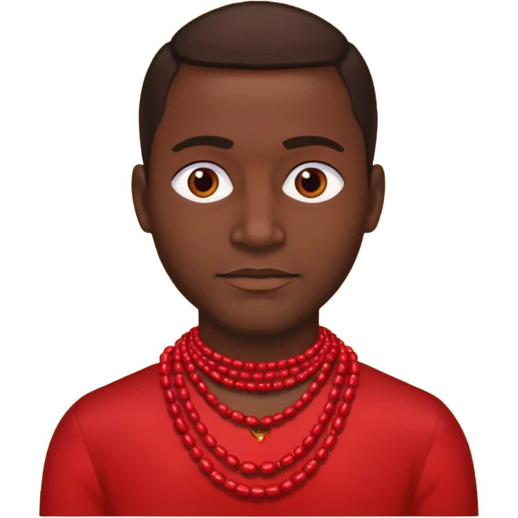 dark man with red necklaced emoji