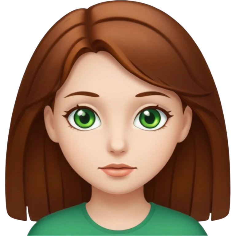 Chief girl with green eyes and brown hair  emoji