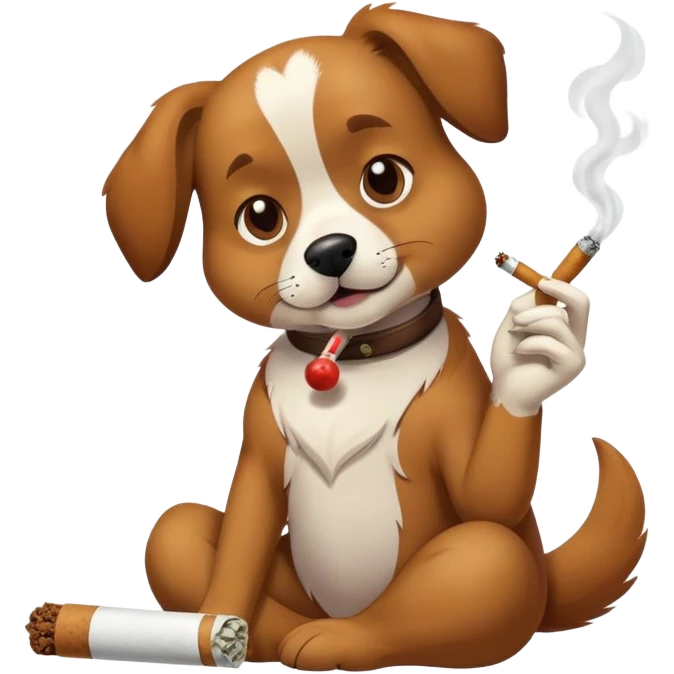Cane che fuma joint  emoji