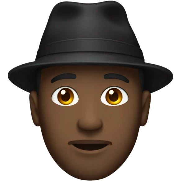 black men's hat emoji