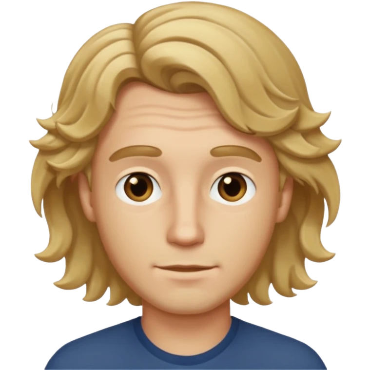 Homem de cabelo castanho claro/loiro ondulado  emoji