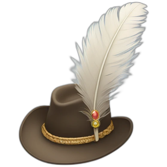 hat with feather emoji