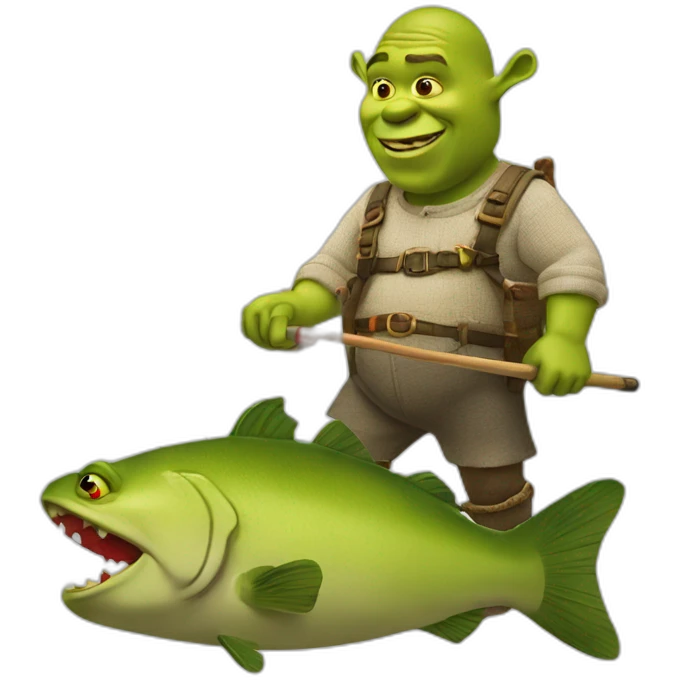 Shrek fishing emoji