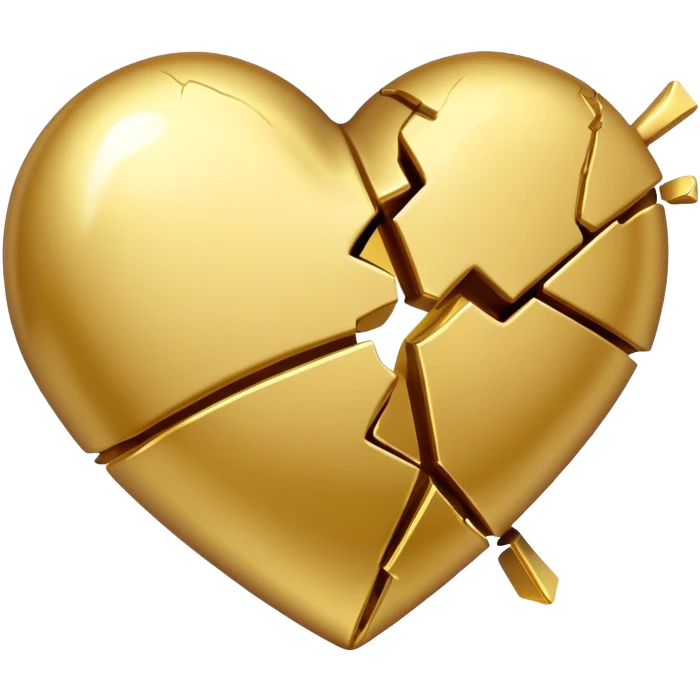 Gold broken heart emoji
