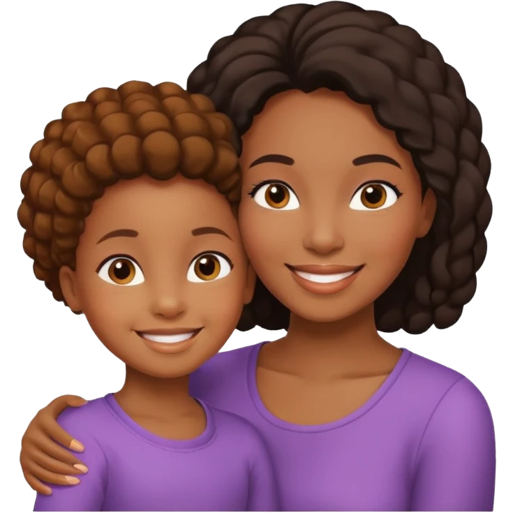 Black mom and child girl emoji