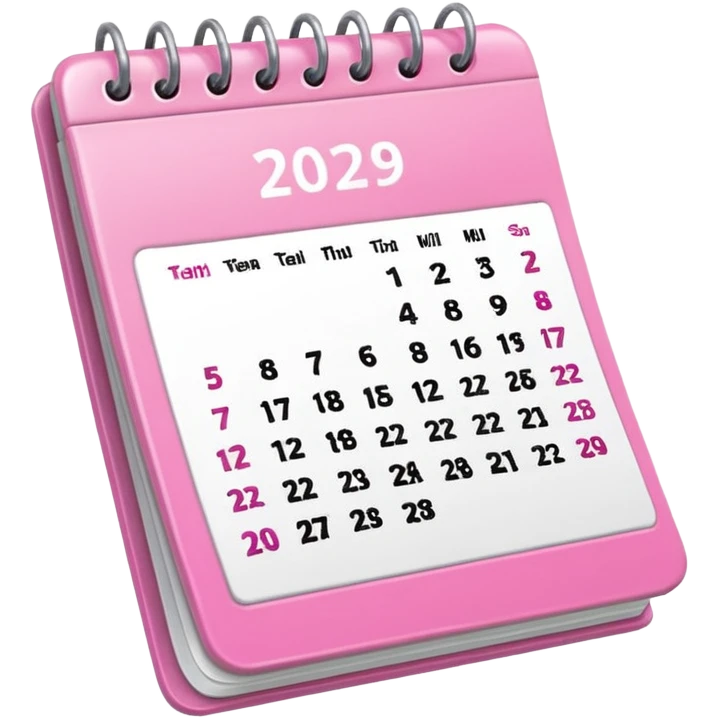 pink calendar emoji