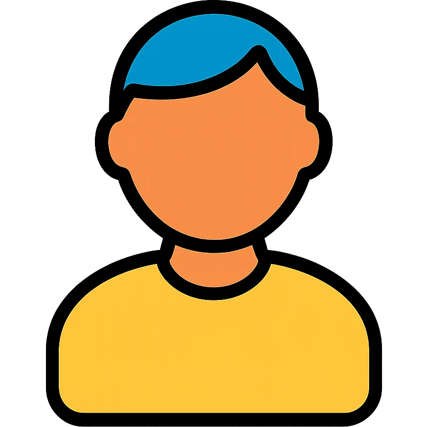 lineal color icon of a human with black outlines emoji