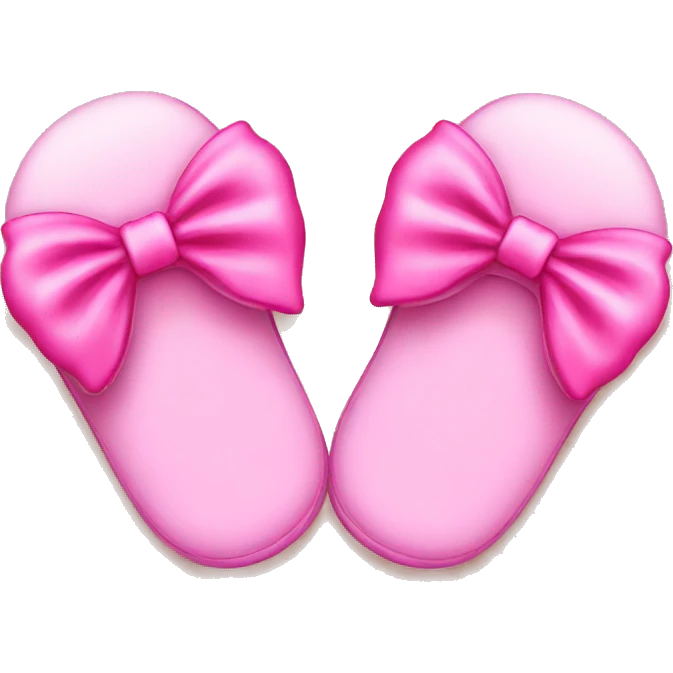 Pink slippers with bows emoji