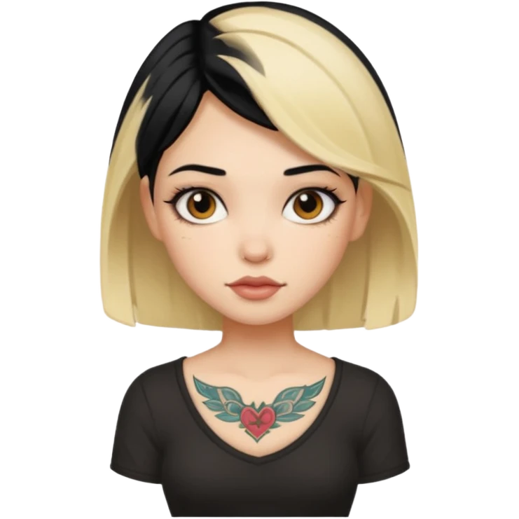 Tattooed black and blonde haired girl emoji