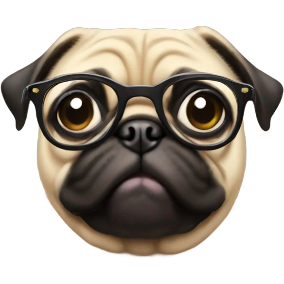 Pugs with glasses emoji