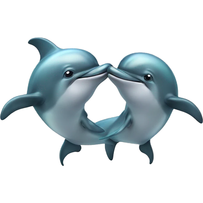 Two dolphins kissing emoji