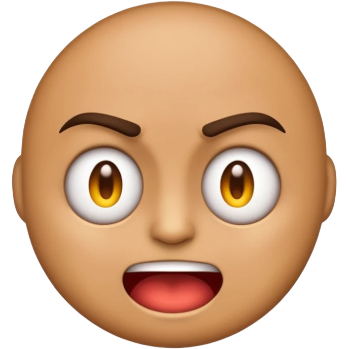 A simple emoji that is half angry and half kind and happy. emoji