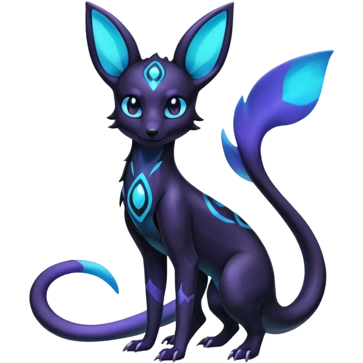 Shiny Aural Umbreon-Amaura-Salandit-Fakémon-fusion (full body) emoji