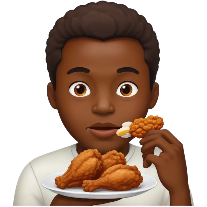 black guy eating chicken emoji