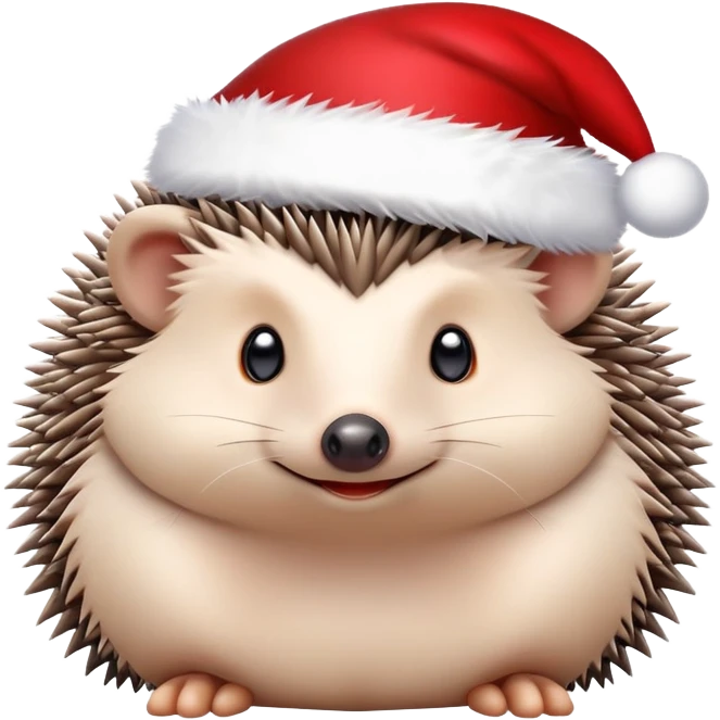 Hedgehog with christmas hat emoji