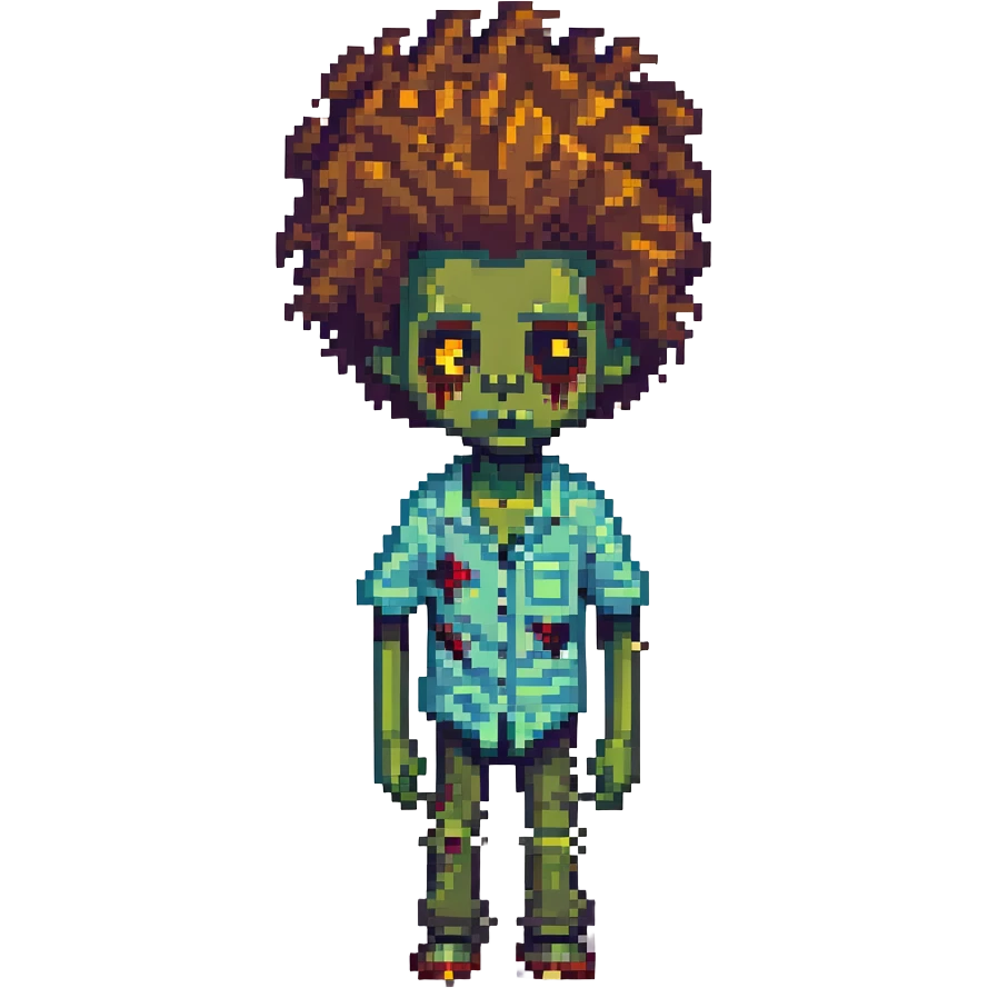 boy zombie with afro tapered African American hair emoji
