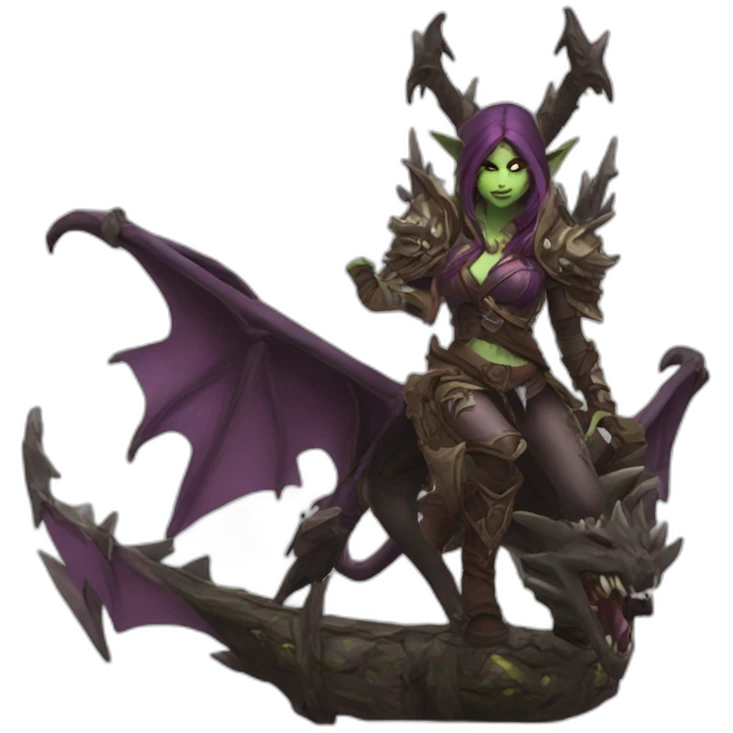 sylvanas siting on dragon wow emoji