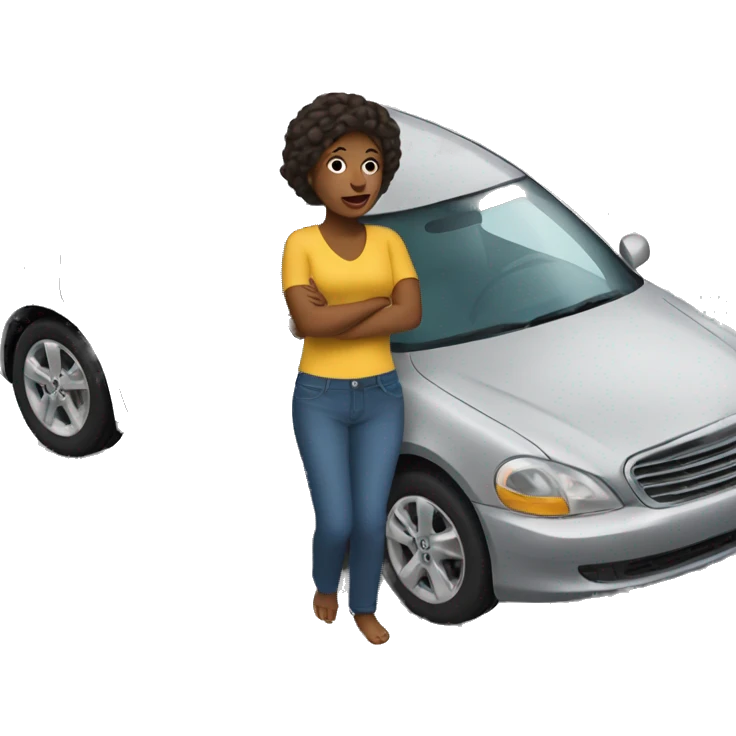 woman coming out of a car emoji
