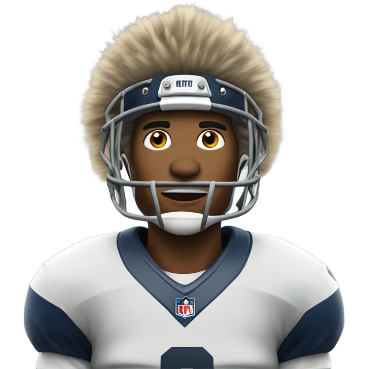 Football player wearing a coonskin hat emoji
