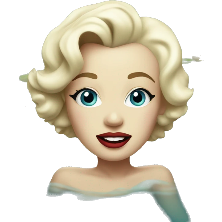 Marilyn Monroe swimming in a pond emoji