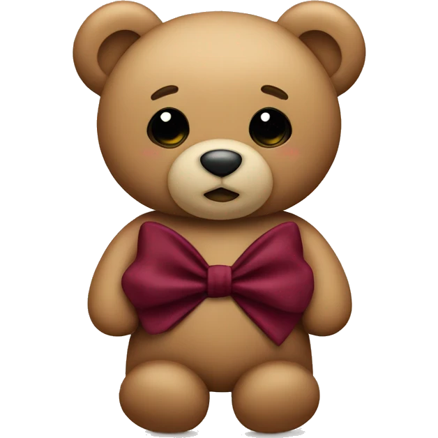 Teddy bear with burgundy bow emoji