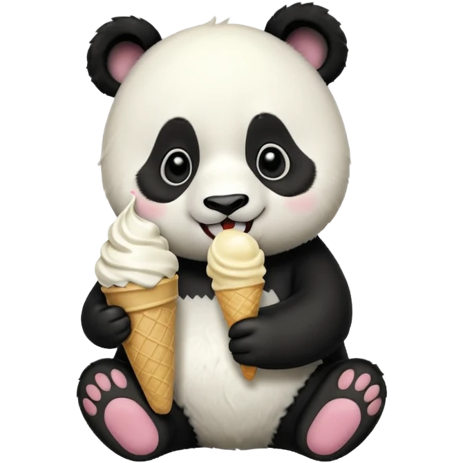 Panda eating ice cream emoji