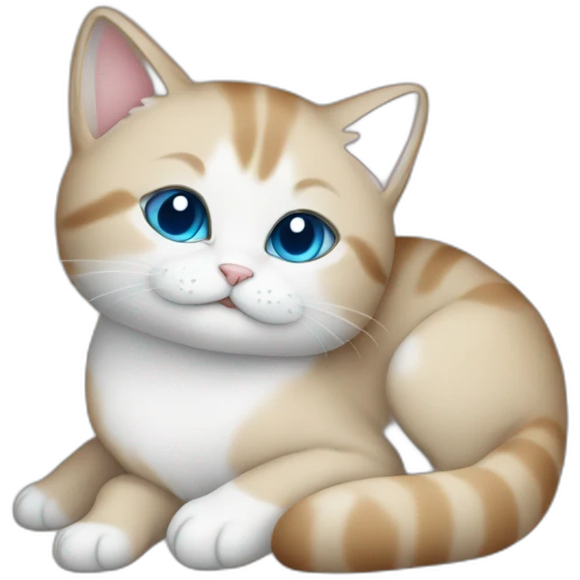 Extremely cute cat with blue eyes sleeping (full body cat) emoji