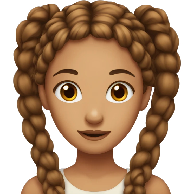 girl with brown eyes and braids  emoji