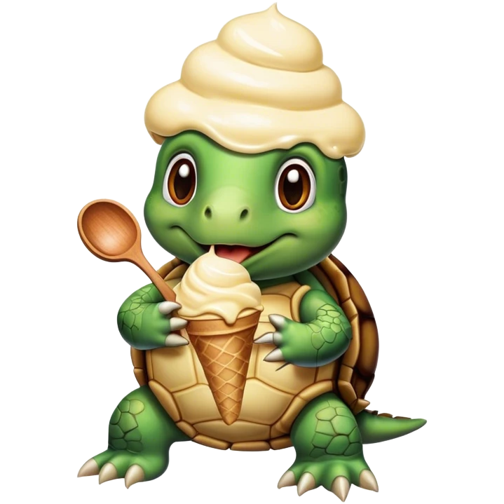 Tortuga con helado  emoji
