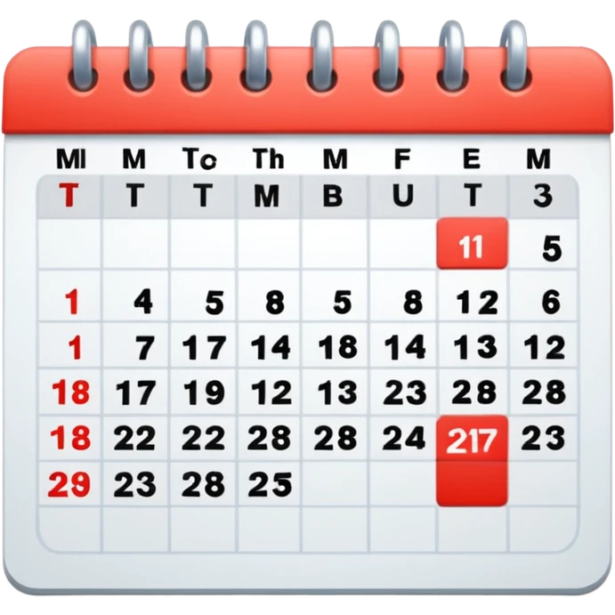 calendario en lunes emoji