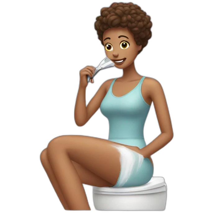Woman shaving her legs emoji