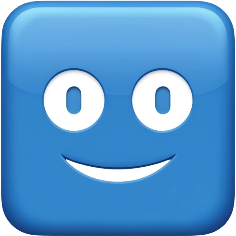 in blue square shape, create the word " IN"  in the middle emoji