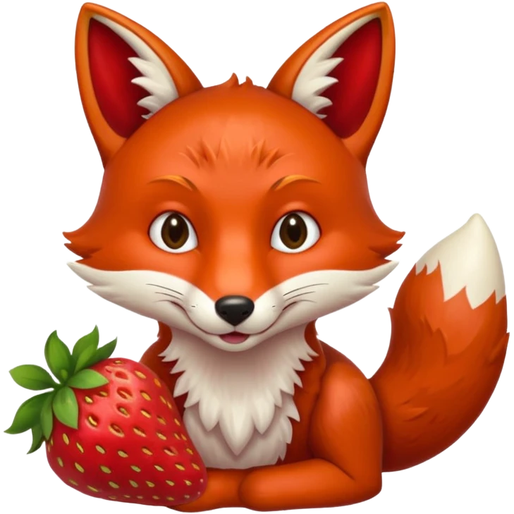 fox eating strawberries emoji