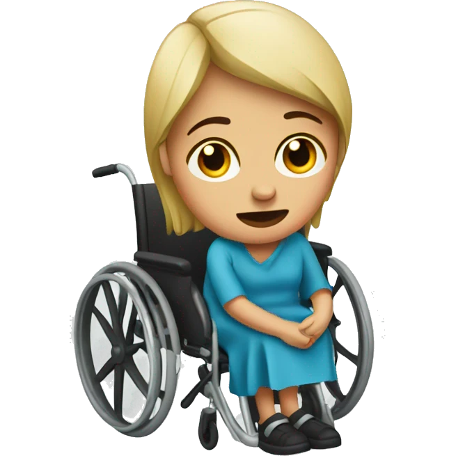 Disabled woman with broken heart emoji