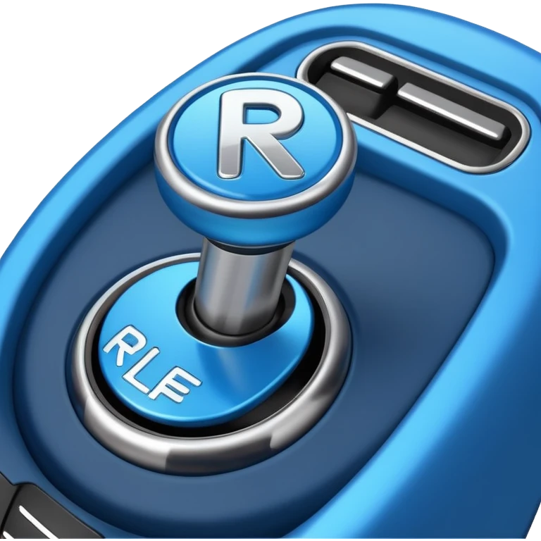 blue car gear shift stick with R for reverse highlighted emoji
