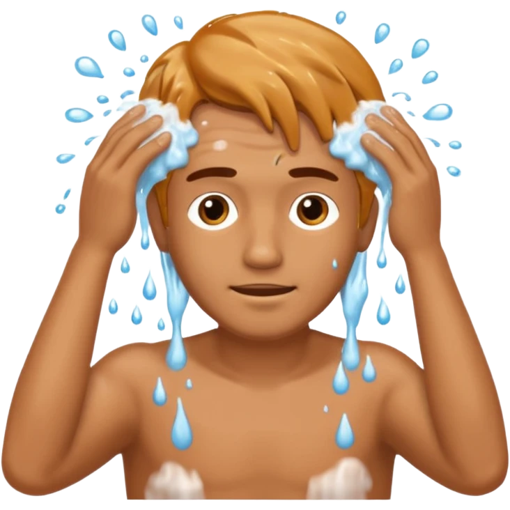 hair washing men using hands  emoji