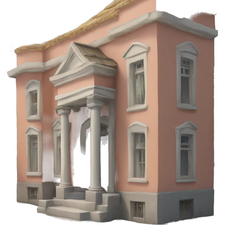 izba pozhar, 3d, view from the corner emoji