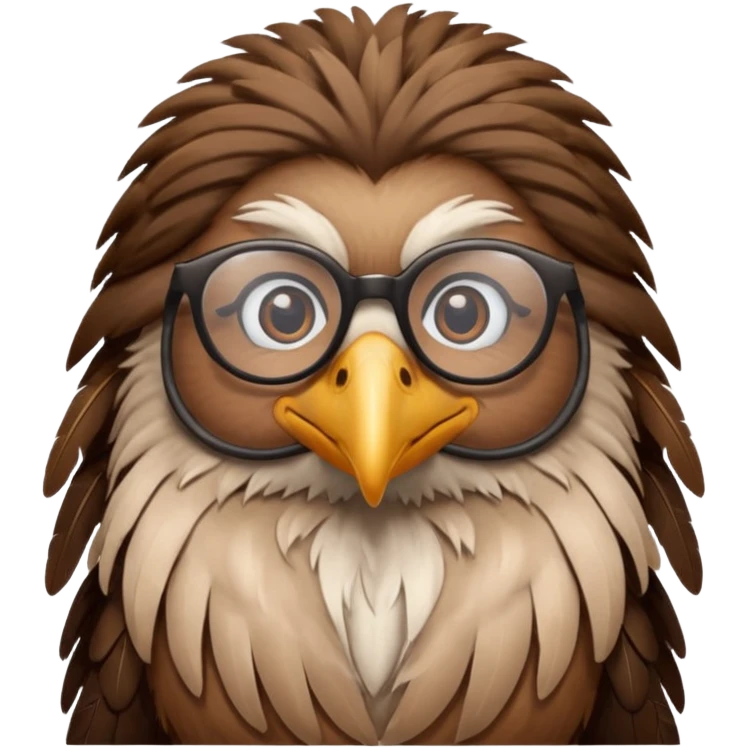 long hair bird with glasses emoji