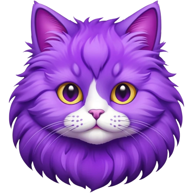 purple cat with bright violet fur emoji